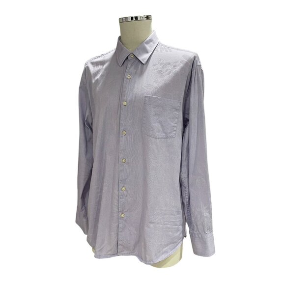 Tommy Bahama Lavender Frost Cotton Button Down Shirt Large Casual Coastal Resort - Picture 5 of 11